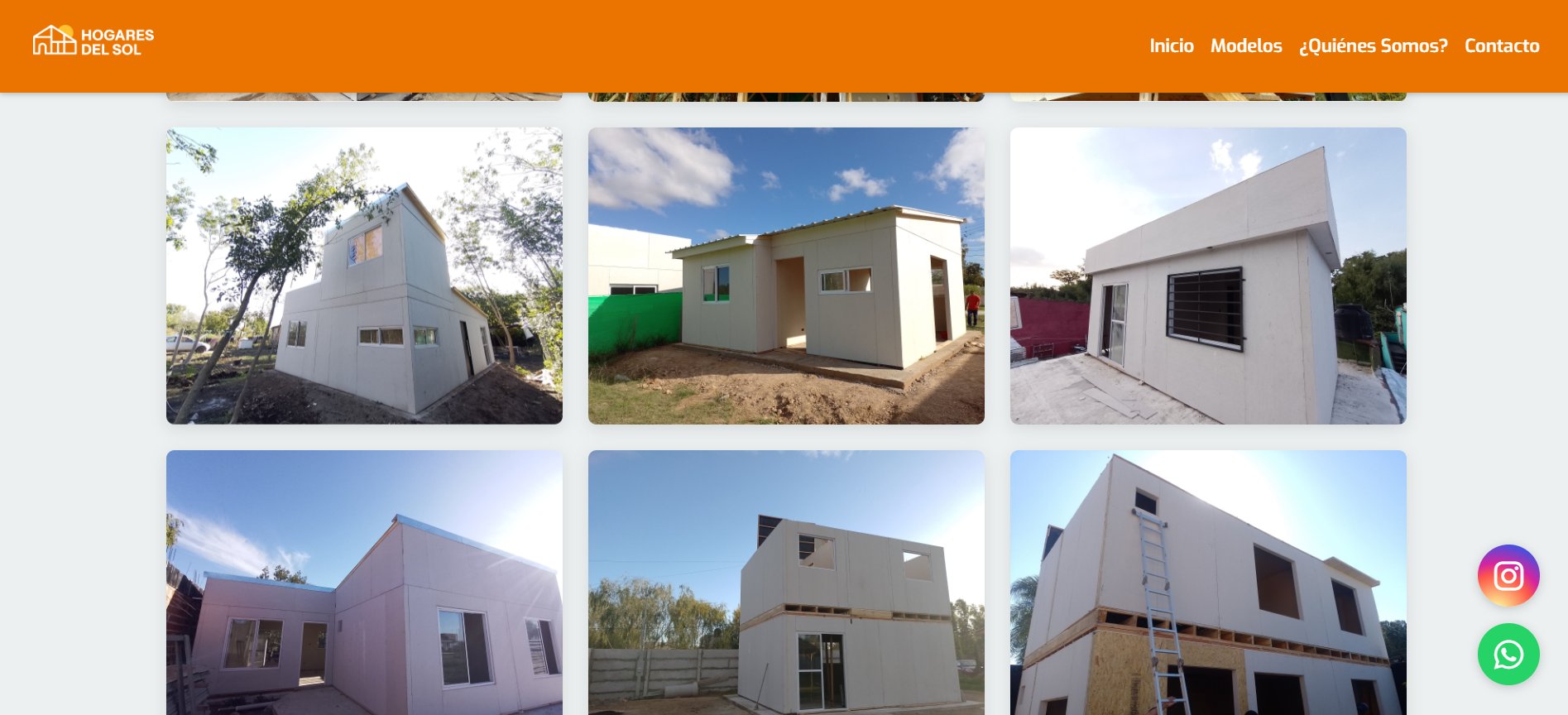 Captura de pantalla de la sección de obras realizadas.