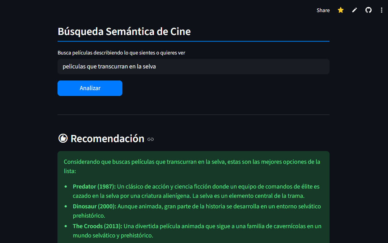 Respuesta del Recomendador